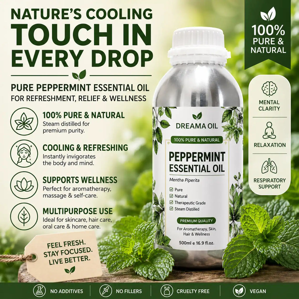 Premium Peppermint Essential Oil – 100% Pure & Natural Available In India