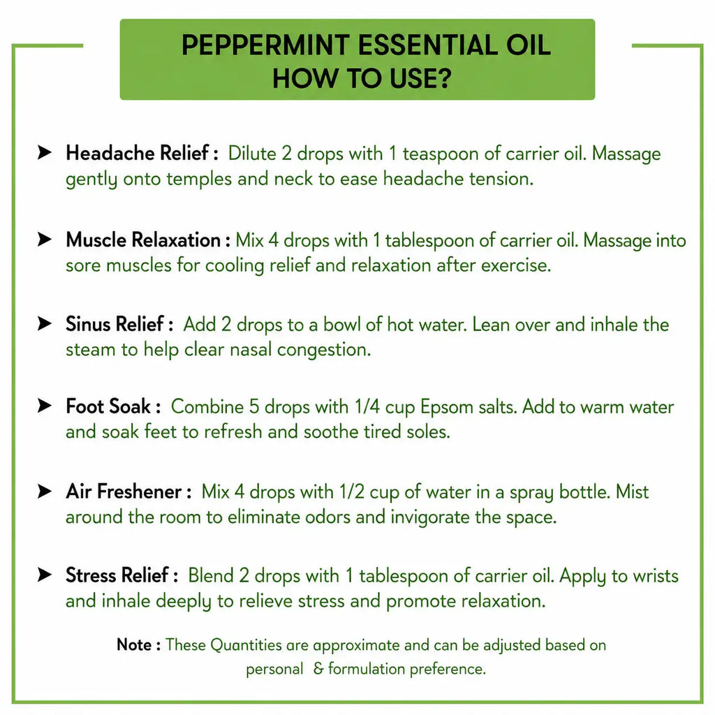 Premium Peppermint Essential Oil – 100% Pure & Natural Available In India