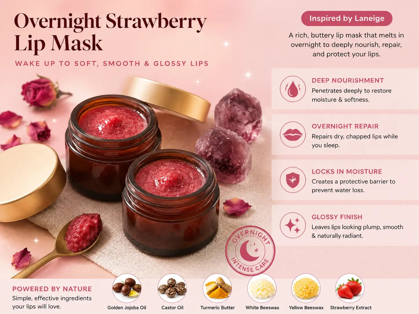 PREMIUM OVERNIGHT STRAWBERRY LUXURIOUS LIP MASK