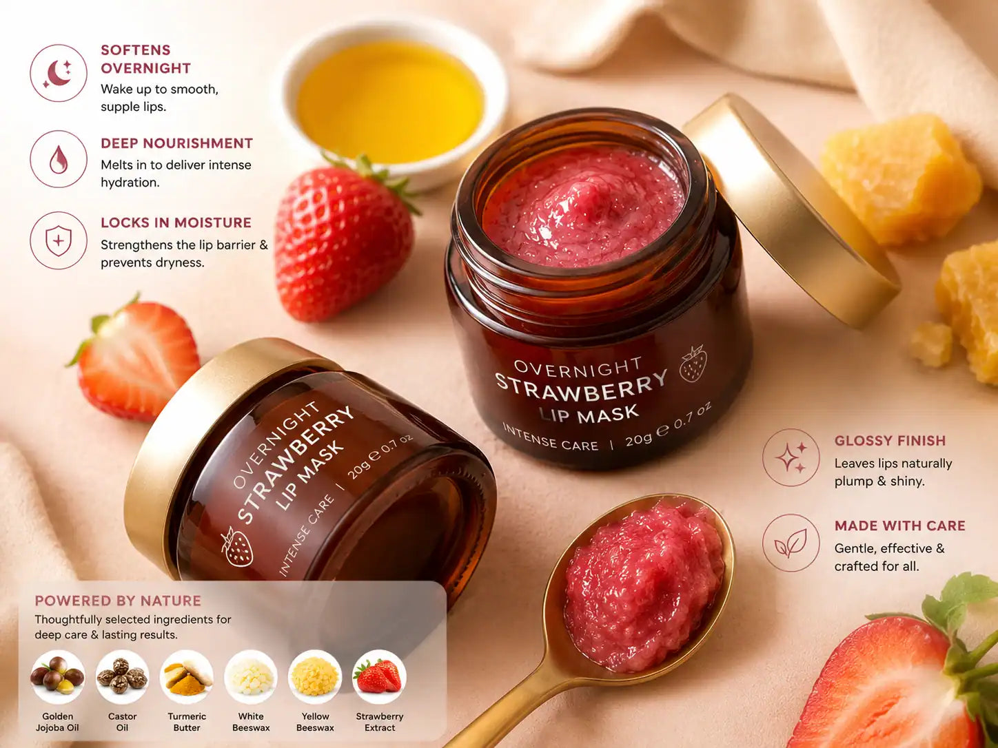 PREMIUM OVERNIGHT STRAWBERRY LUXURIOUS LIP MASK