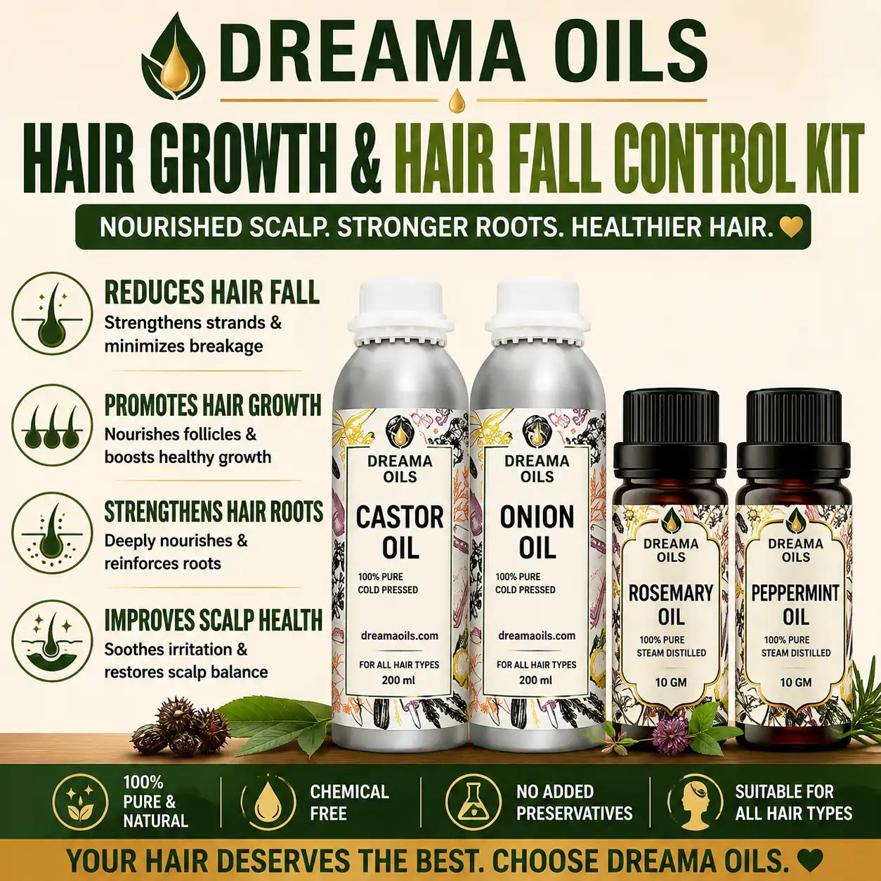NATURAL, PREMIUM HAIR BOOSTER KIT