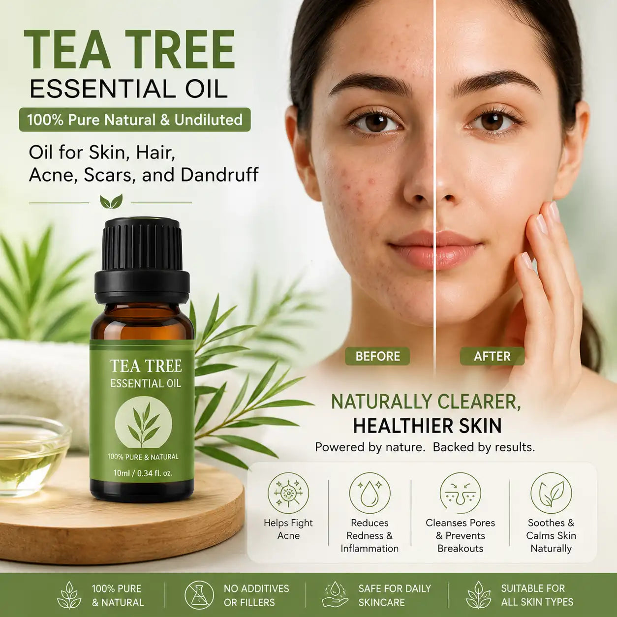 Premium Tea Tree Essential Oil – 100% Pure Natural & Undiluted Available In India