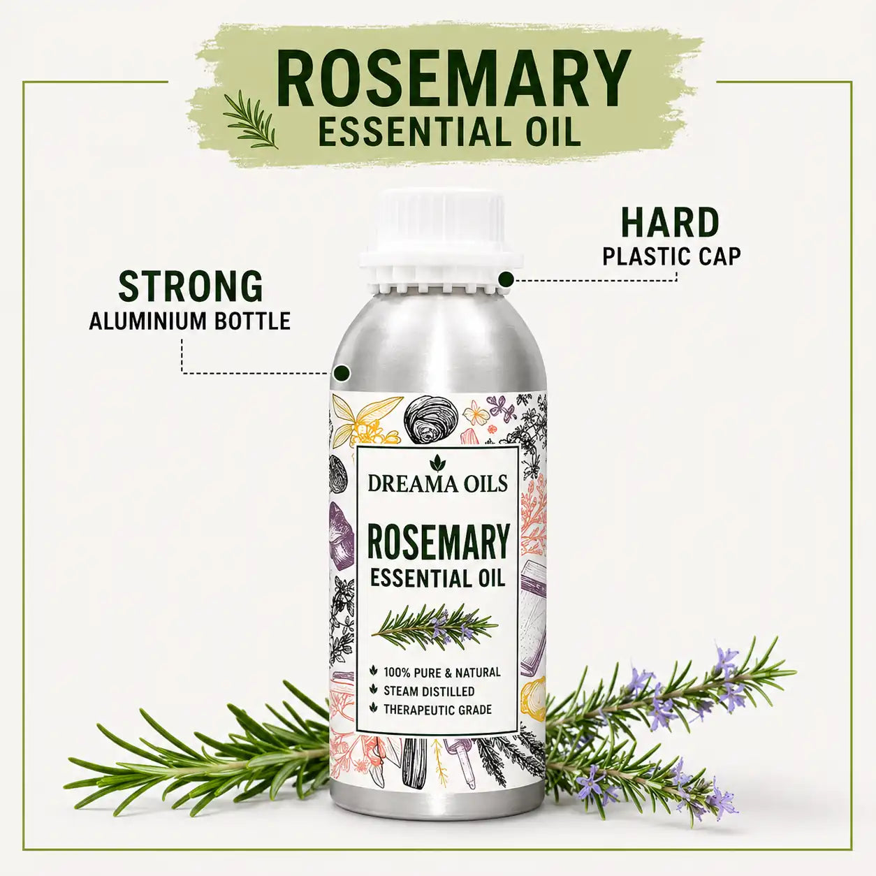Premium Pure Rosemary Essential Oil – Indian