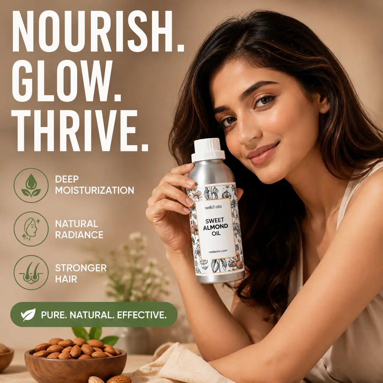 Premium Sweet Almond Oil – Pure, Cold-Pressed & Skin-Loving
