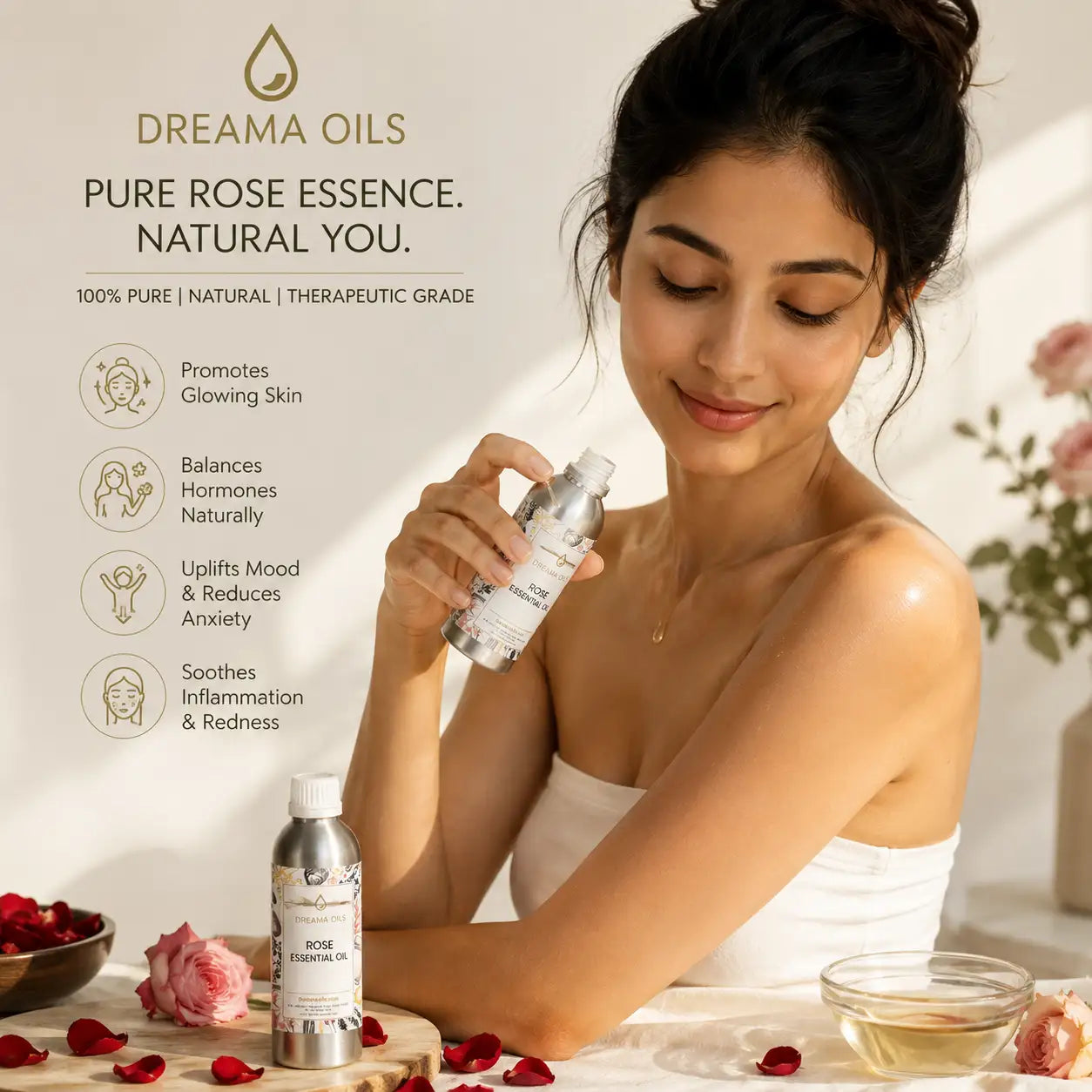 Premium Rose Essential Oil – Pure & Natural
