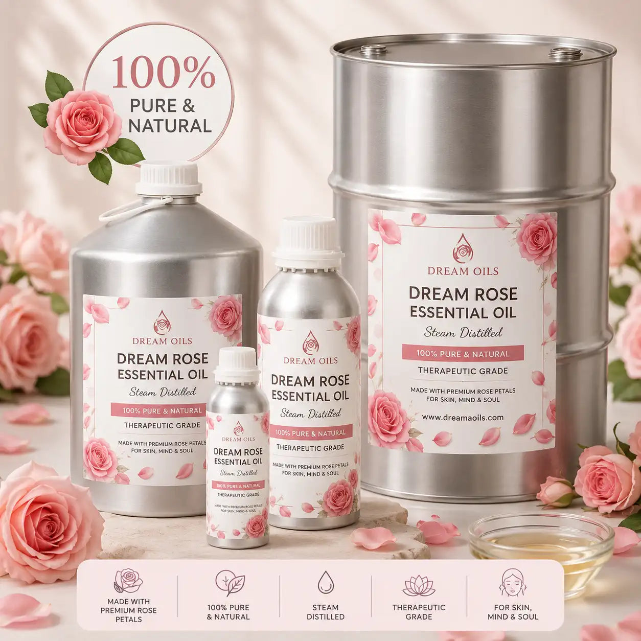 Premium Rose Essential Oil – Pure & Natural
