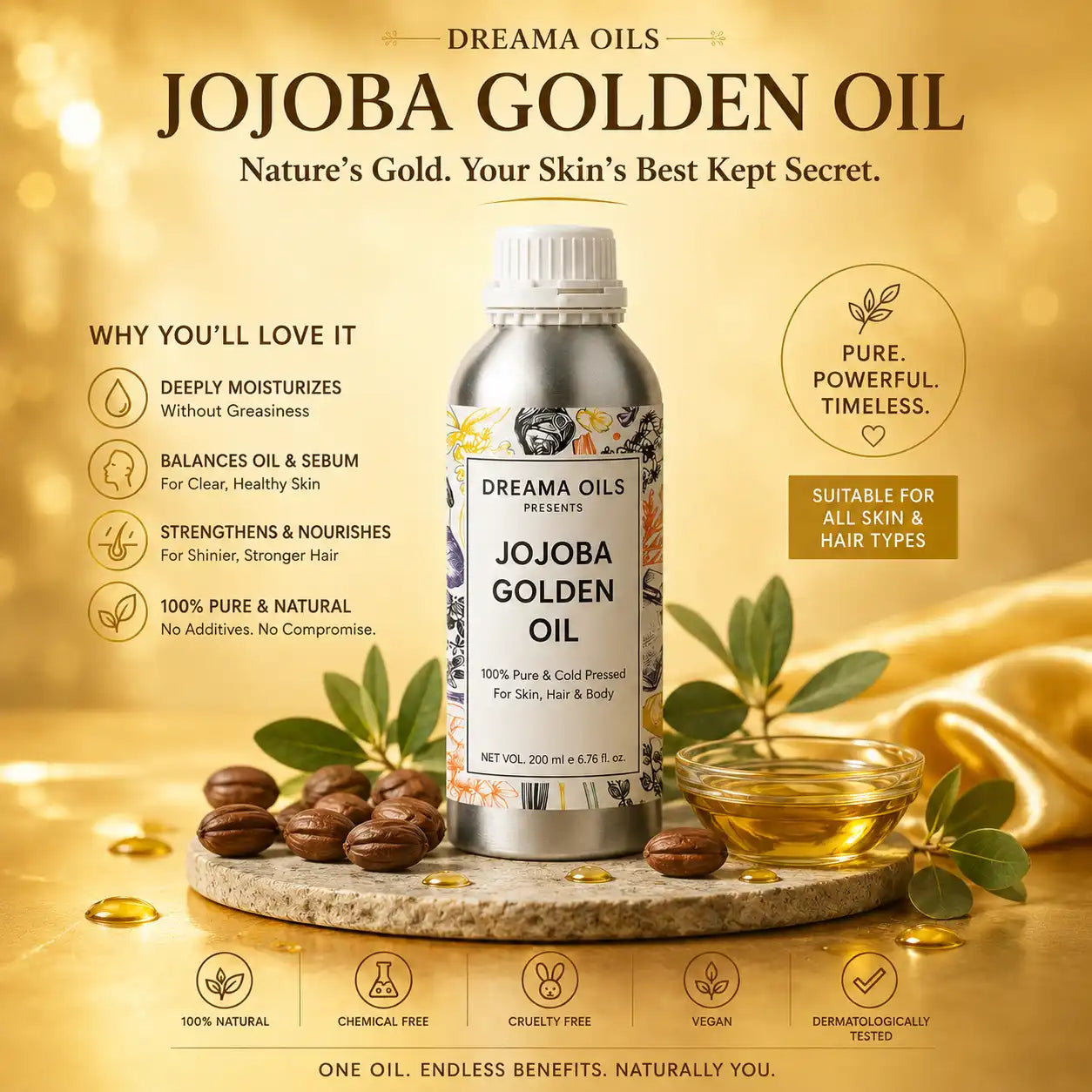 PREMIUM DREAMA GOLDEN JOJOBA OIL (100 gm)