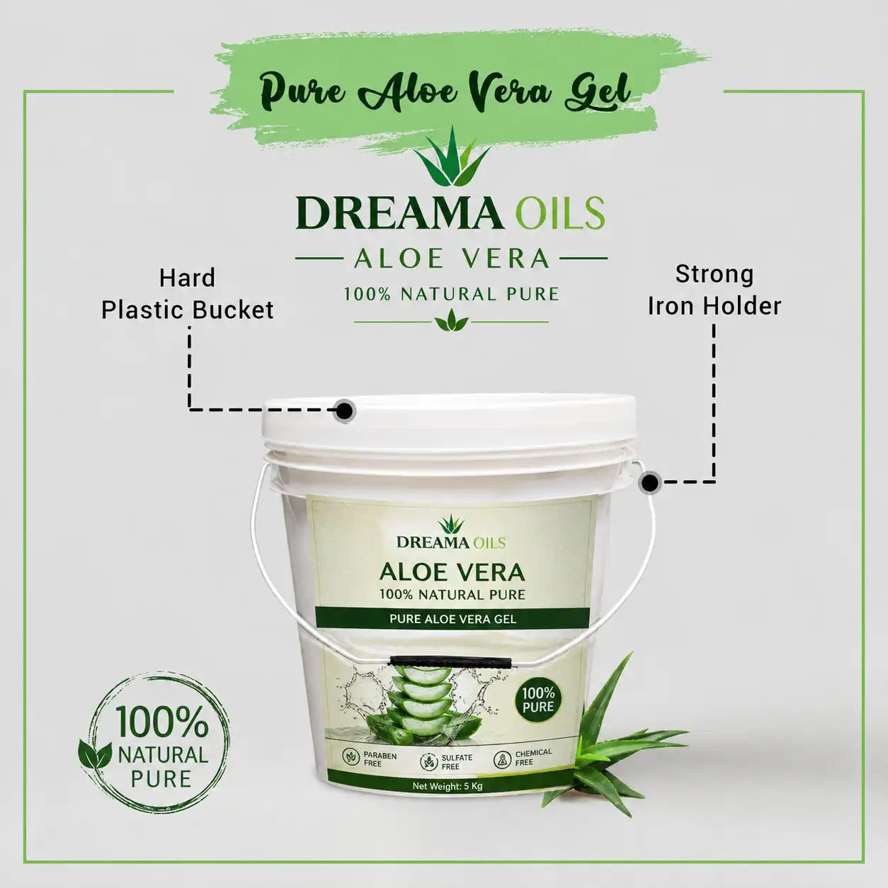 PREMIUM, NATURAL 99 % NATURAL PURE ALOE VERA GEL